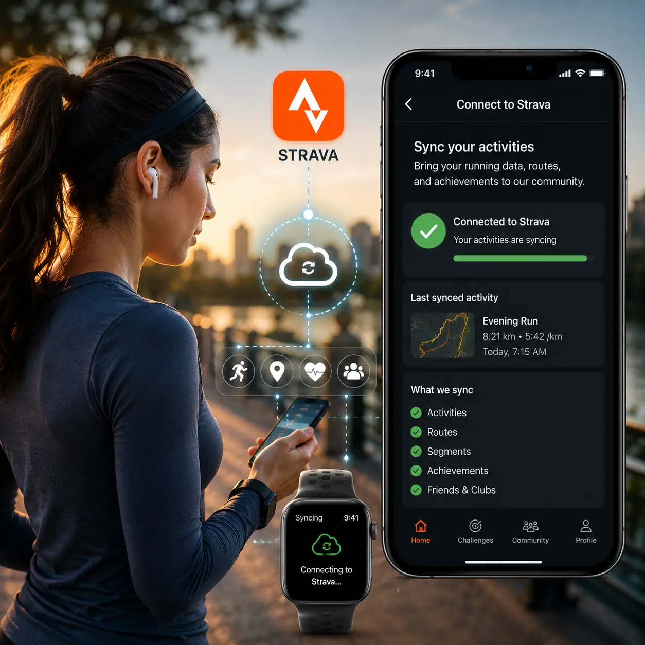 Strava API integration and community platform development for a running app